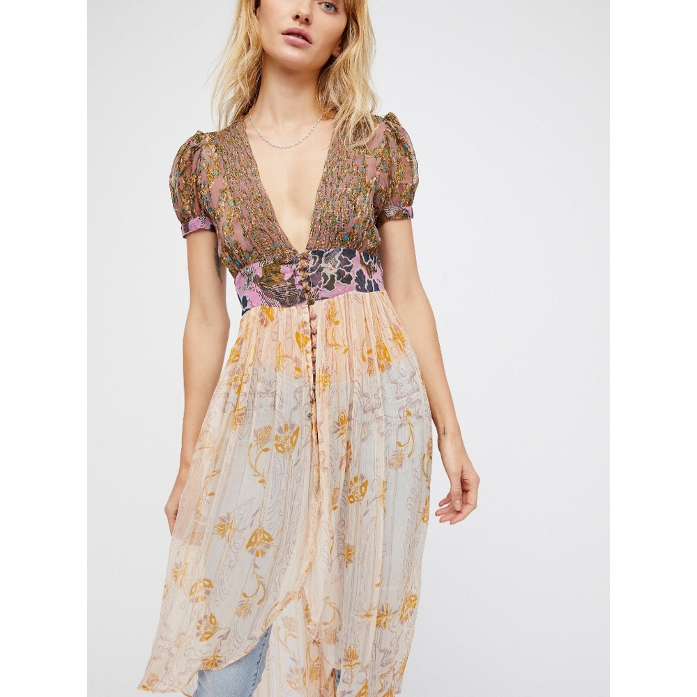 Free People | Daisy Fields Floral Maxi Top Ivory